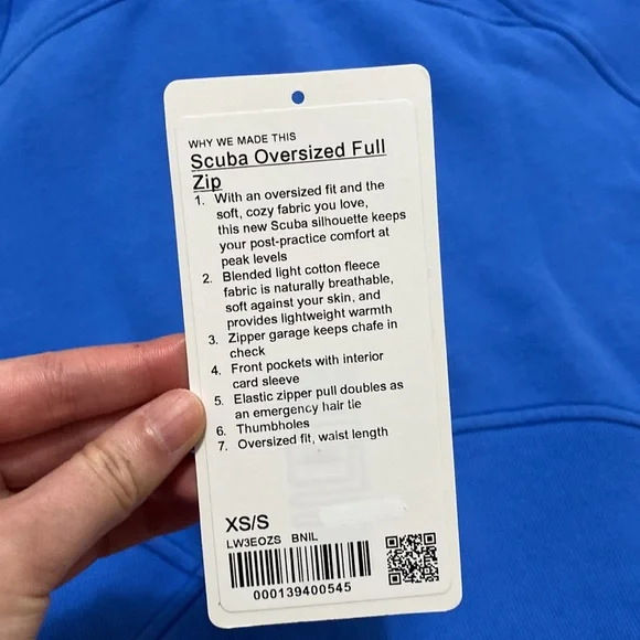 ❌Sold❌ Lululemon Blue Nile Scuba Oversized Full Zip - Picture 12 of 12